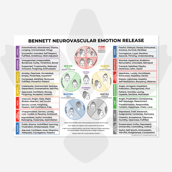 Bennett Neurovascular Emotion Release Poster (Five Elements with Emotions) - 19x27 - Image 2